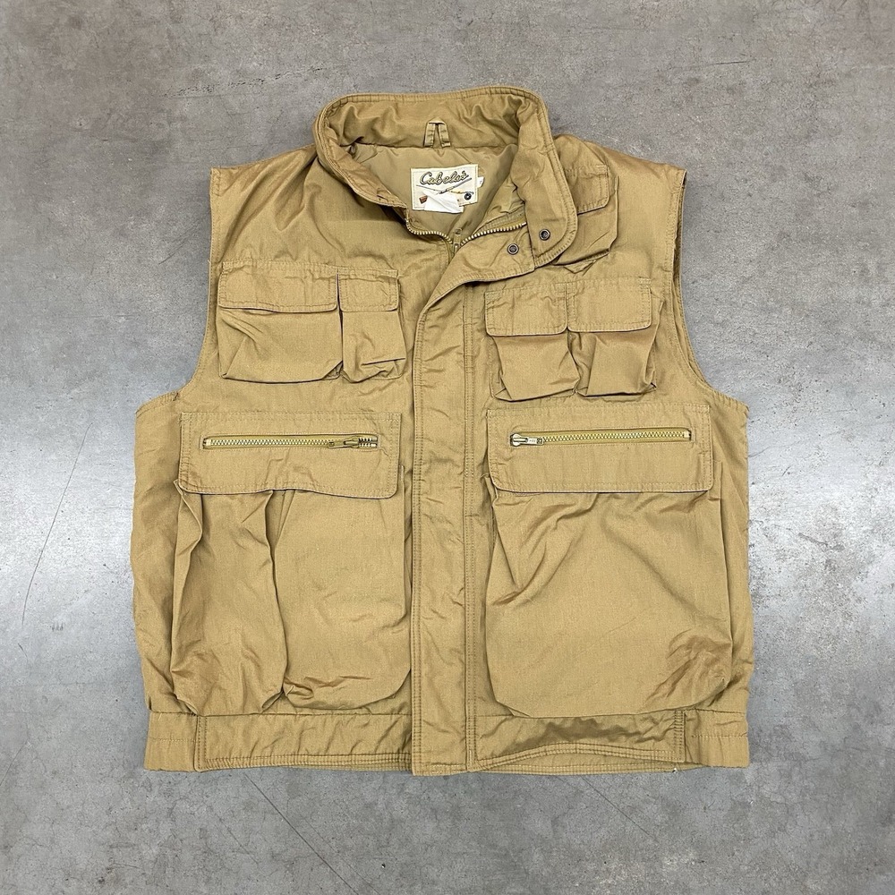 Vintage Cabela's Utility Fishing Hunting‎ Vest Tan XL
